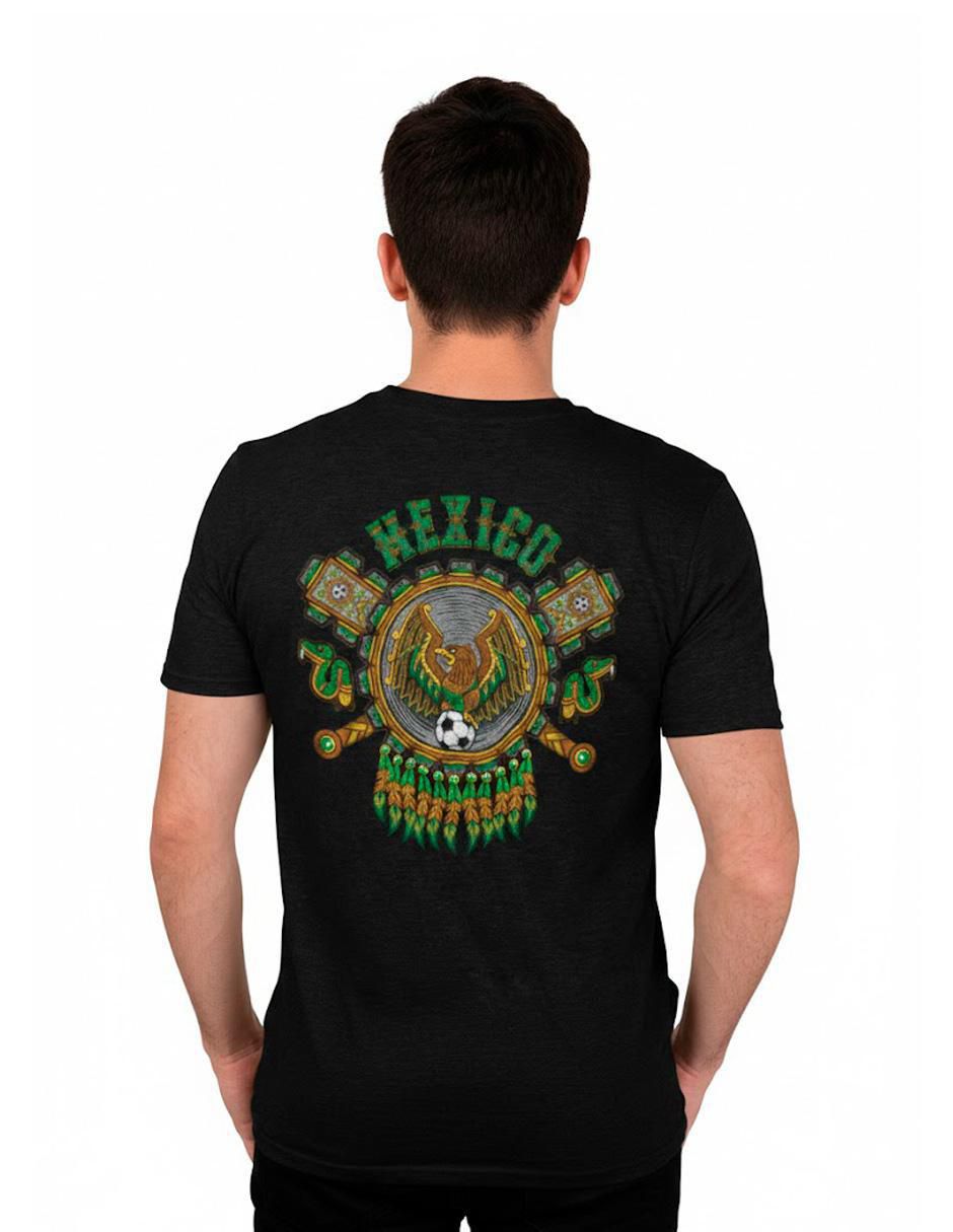 Playera Karani-Art Escudo Azteca cuello redondo para hombre