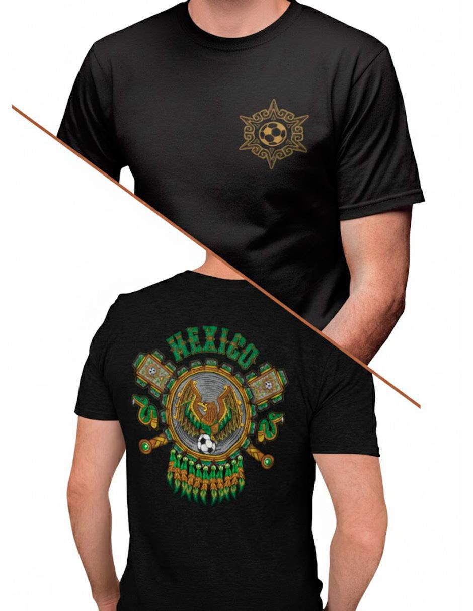 Playera Karani-Art Escudo Azteca cuello redondo para hombre