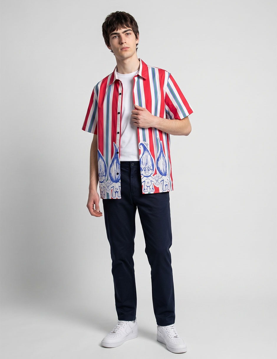 Camisa/Sobrecamisa Casual de (si aplica) Poliéster manga Larga para hombre