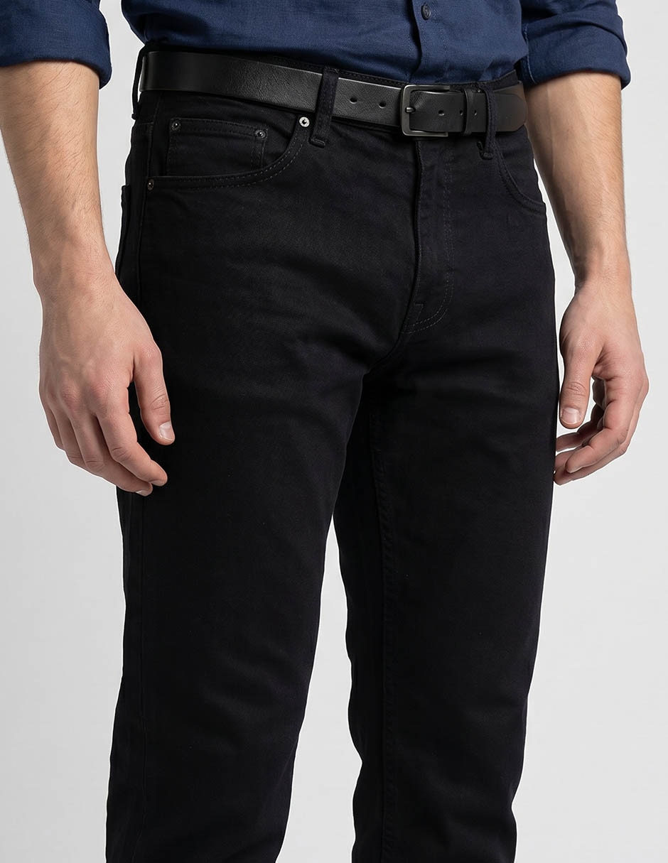 Jeans straight lavado obscuro para hombre