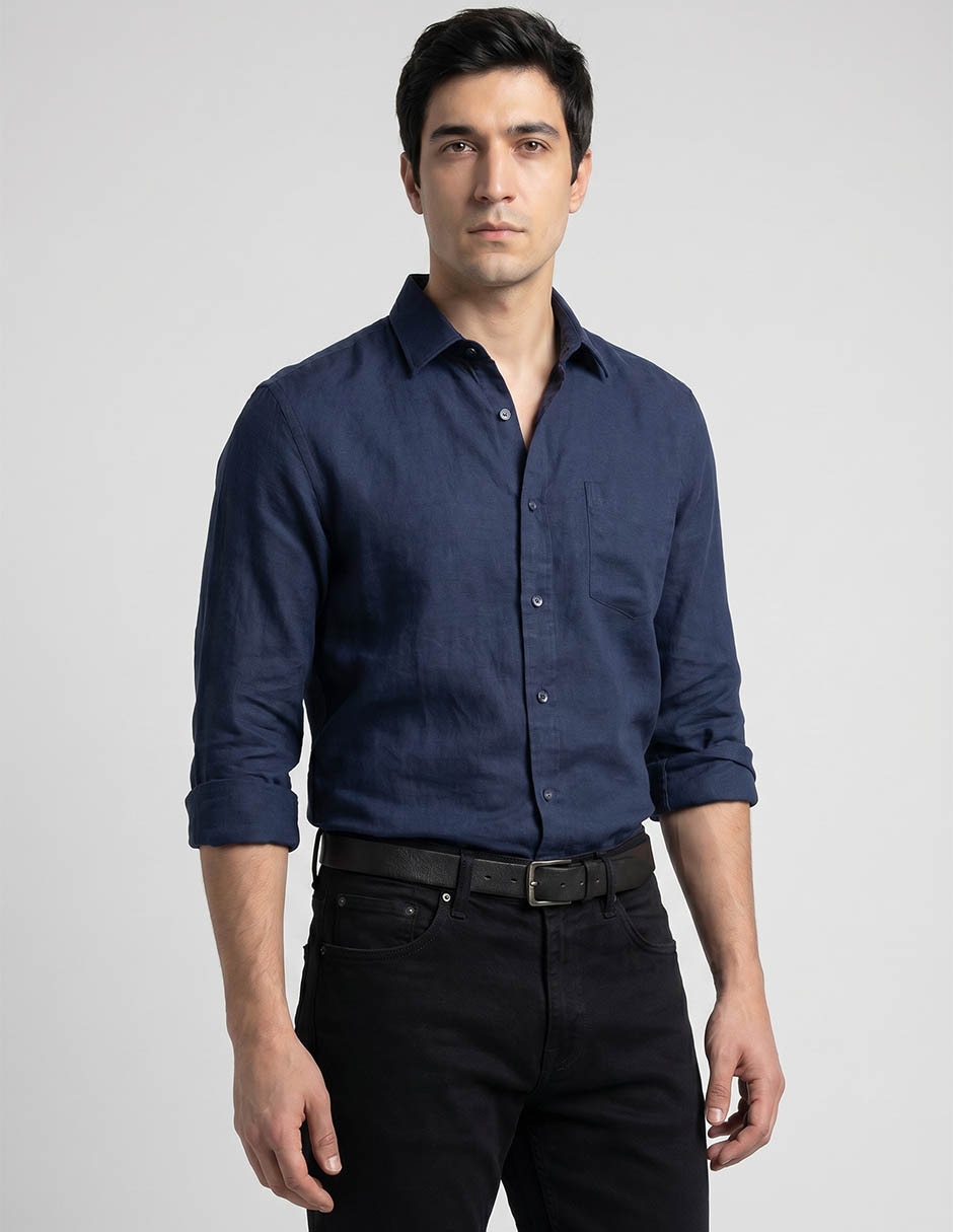 Jeans straight lavado obscuro para hombre