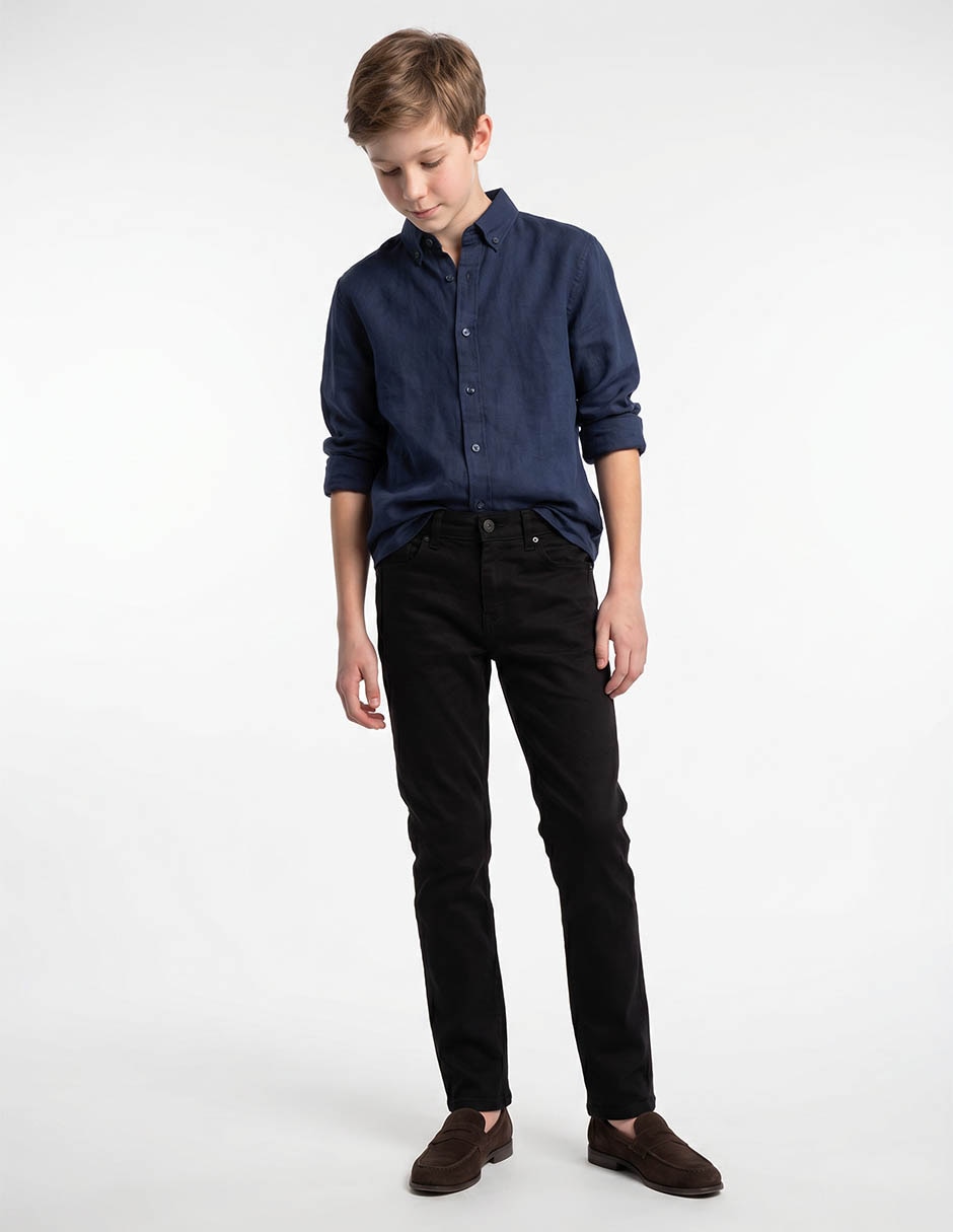 Jeans slim lavado obscuro para hombre