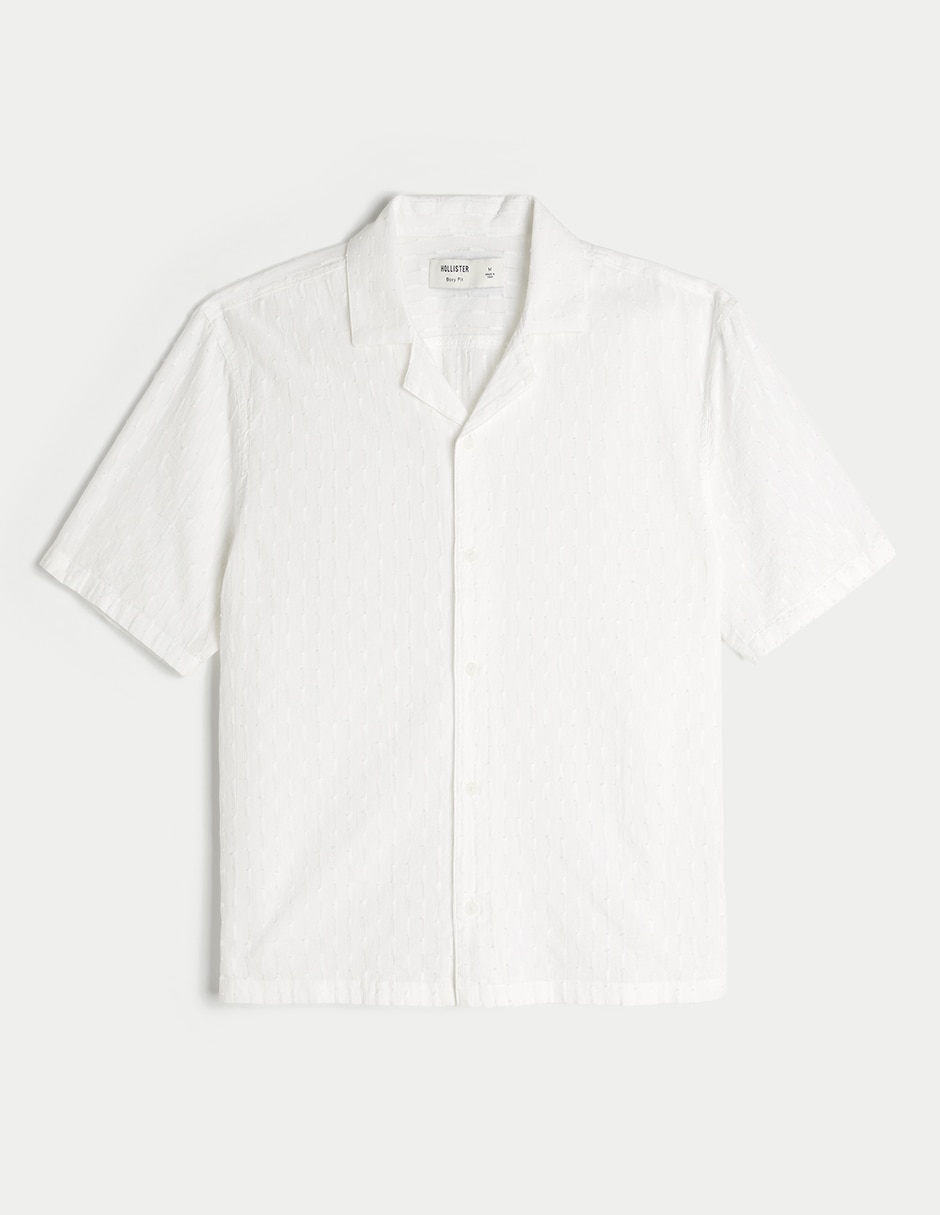 Camisa casual Hollister de algodón manga corta para hombre