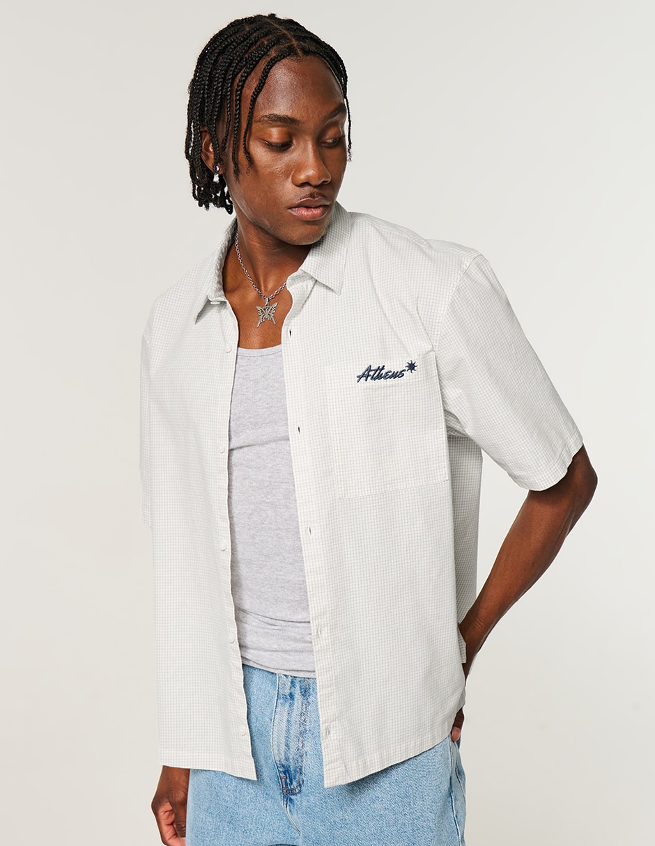 Camisa casual de algodón manga corta para hombre 2