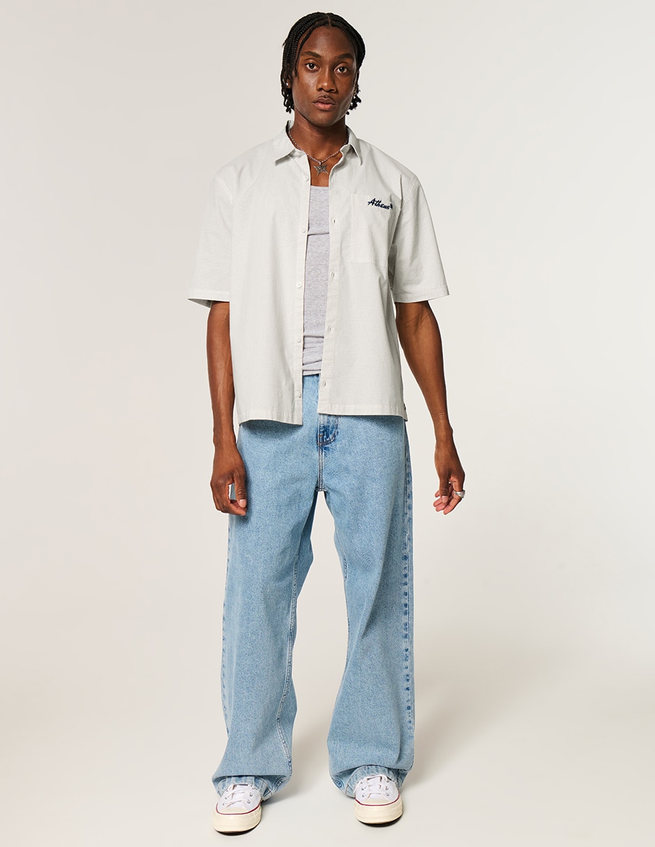 Camisa casual de algodón manga corta para hombre 4