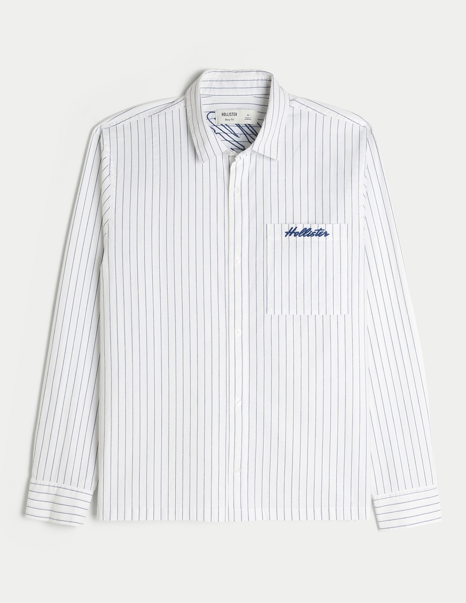 Camisa casual de algodón manga larga para hombre