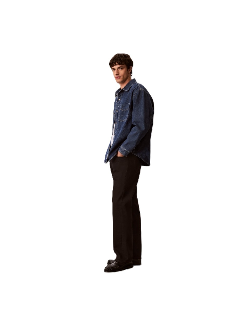 Camisa casual calvin klein de algodón manga larga para hombre