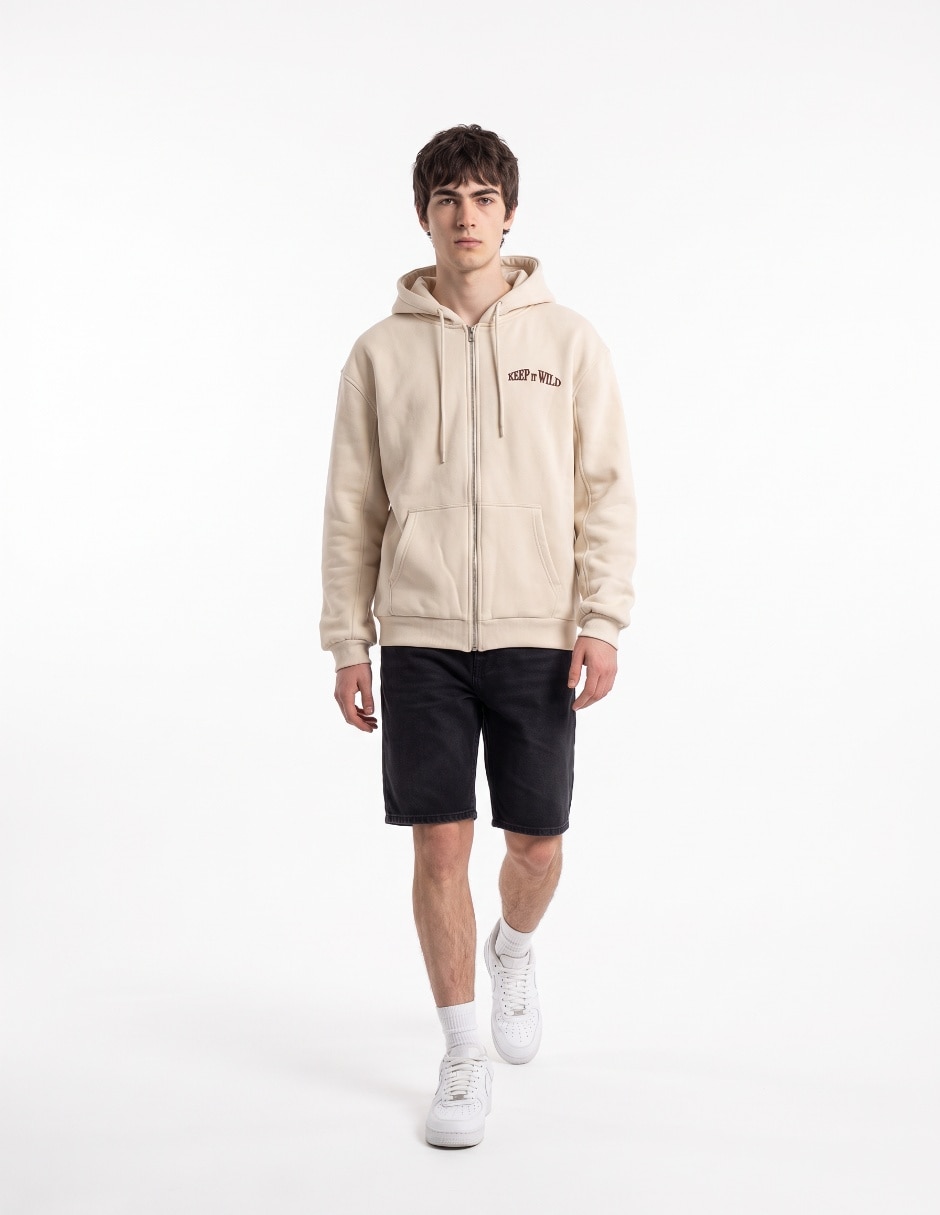 Chamarra casual con capucha y bolsillos para hombre Chamarra casual con capucha y bolsillos para hombre