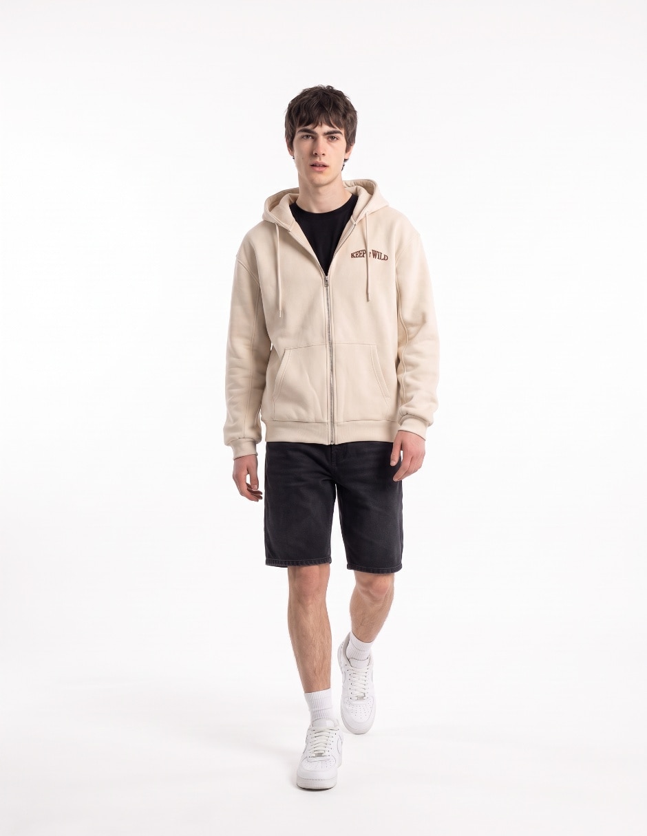 Chamarra casual con capucha y bolsillos para hombre 3
