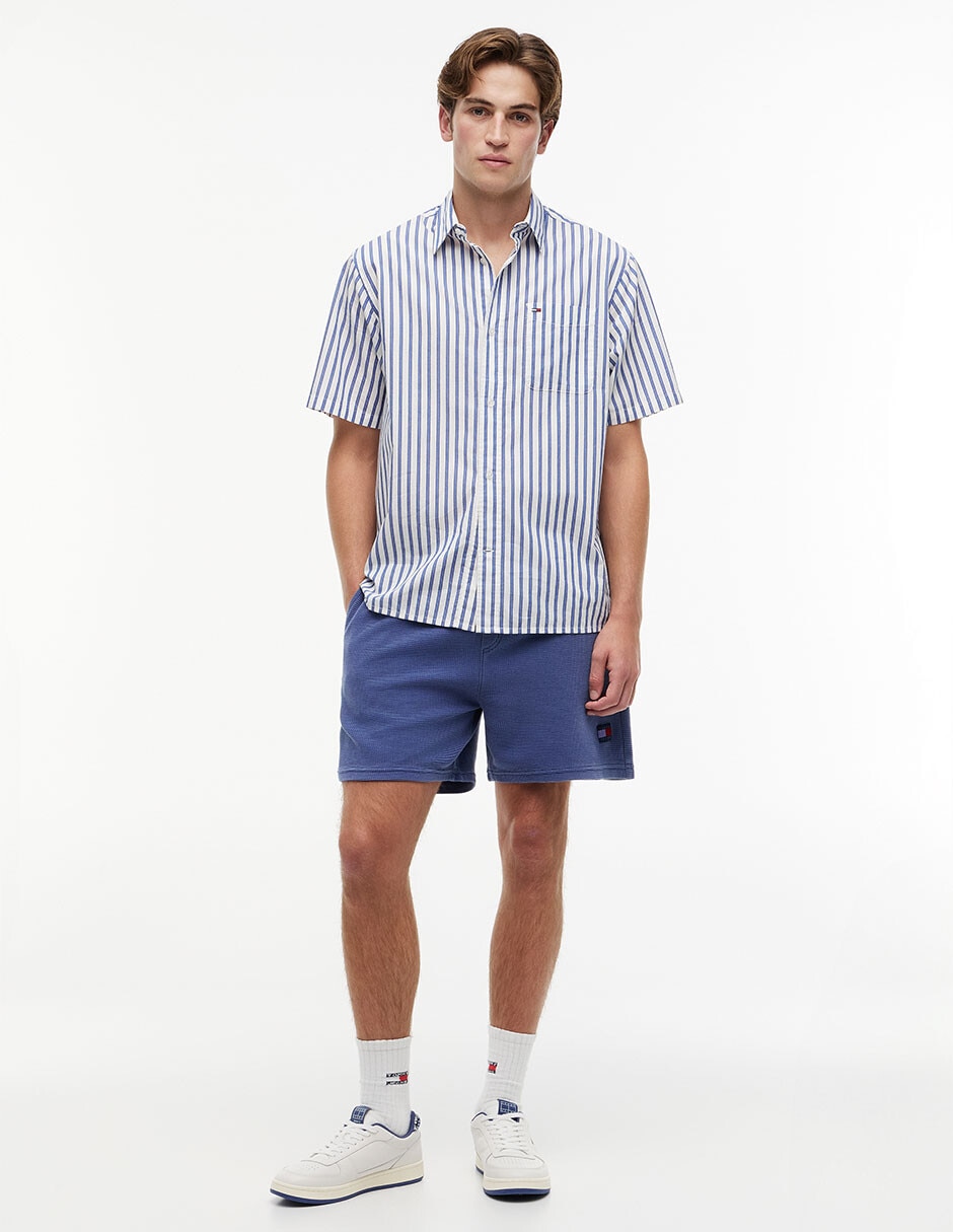 Camisa casual Tommy Jeans de algodón manga corta para hombre