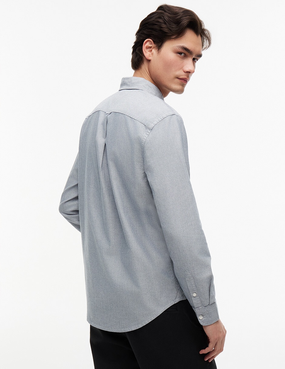 Camisa casual de algodón manga larga para hombre 4