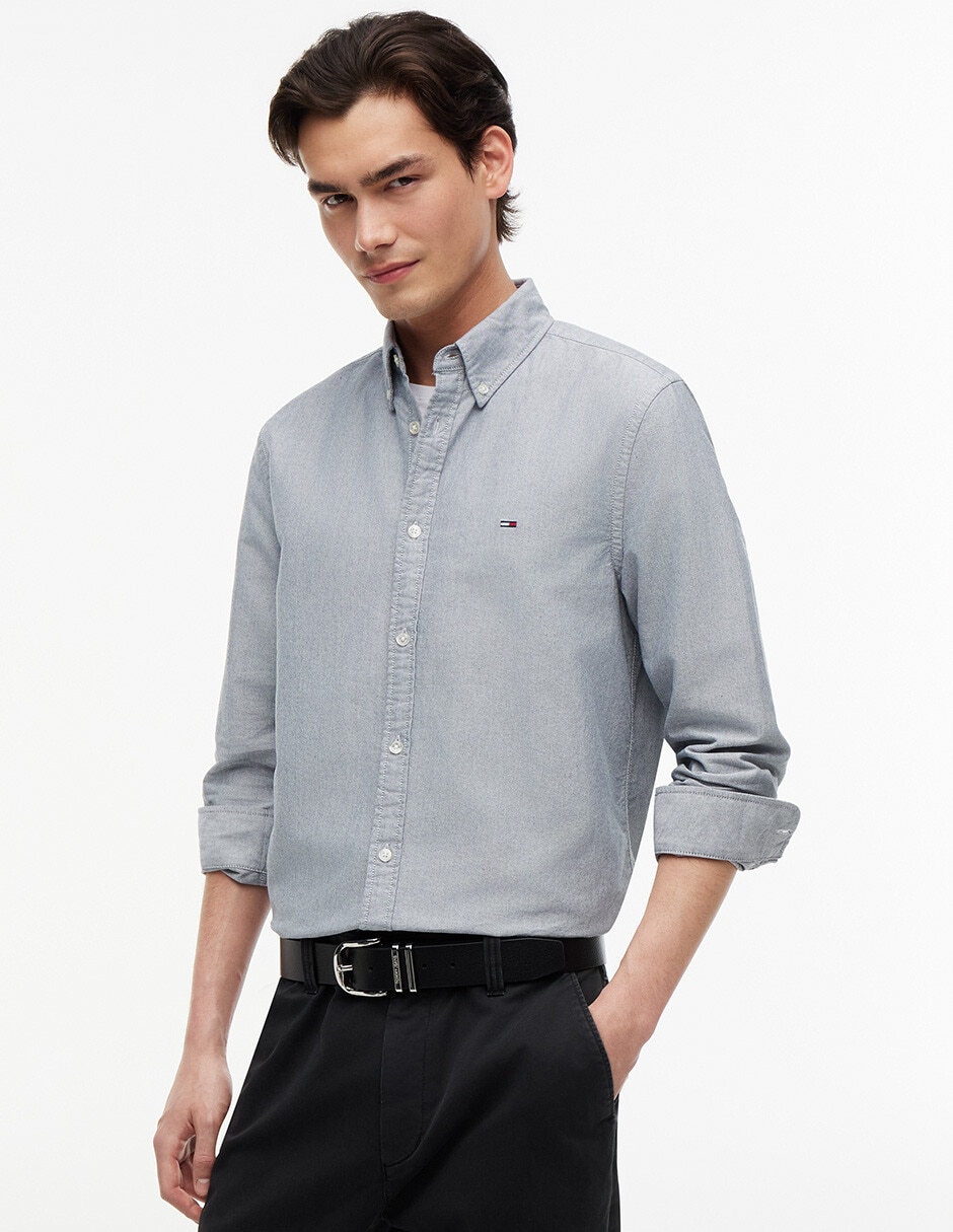 Camisa casual de algodón manga larga para hombre Camisa casual de algodón manga larga para hombre