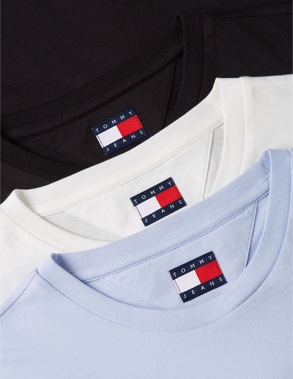 Set playera Tommy Jeans Classic Flag cuello redondo para hombre