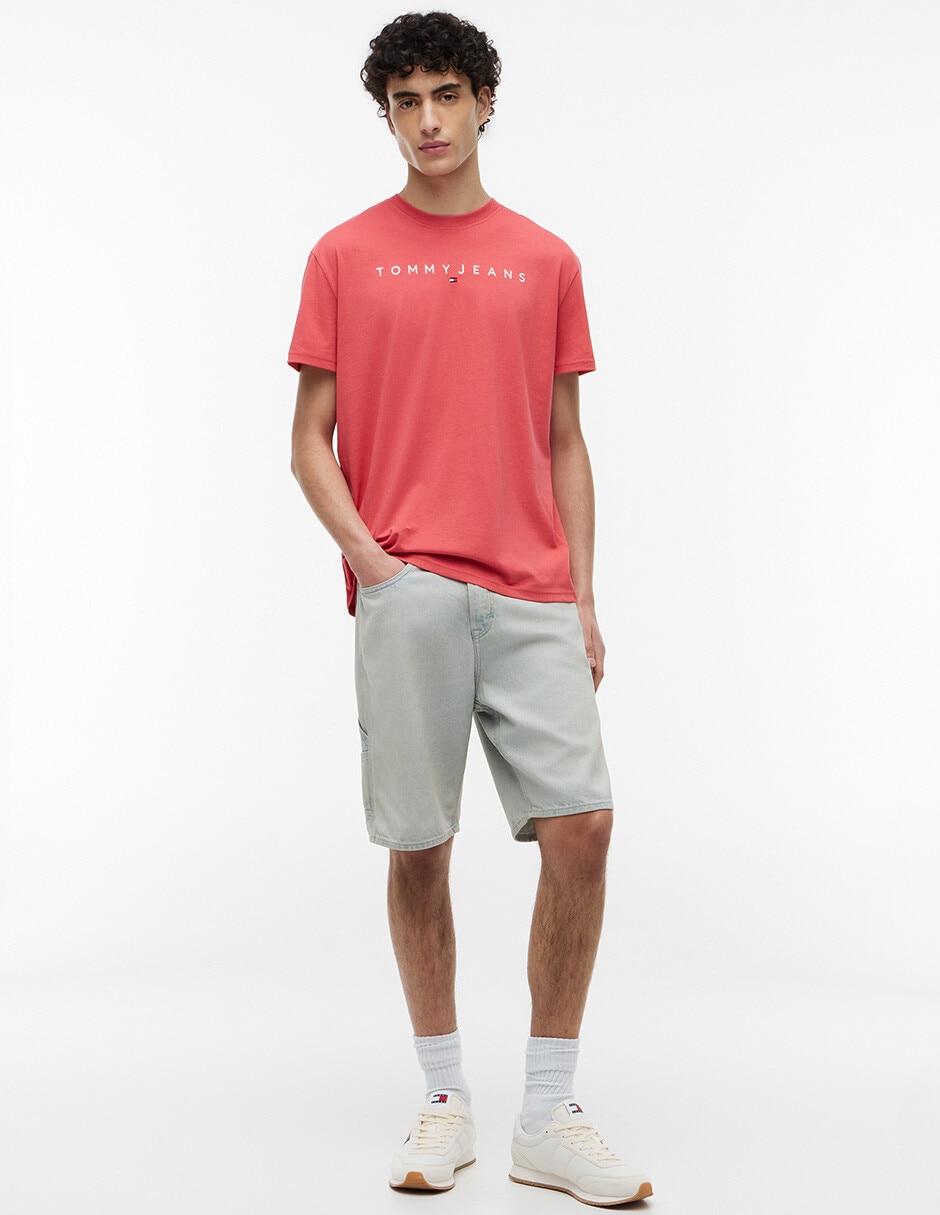 Playera linear cuello redondo para hombre 2