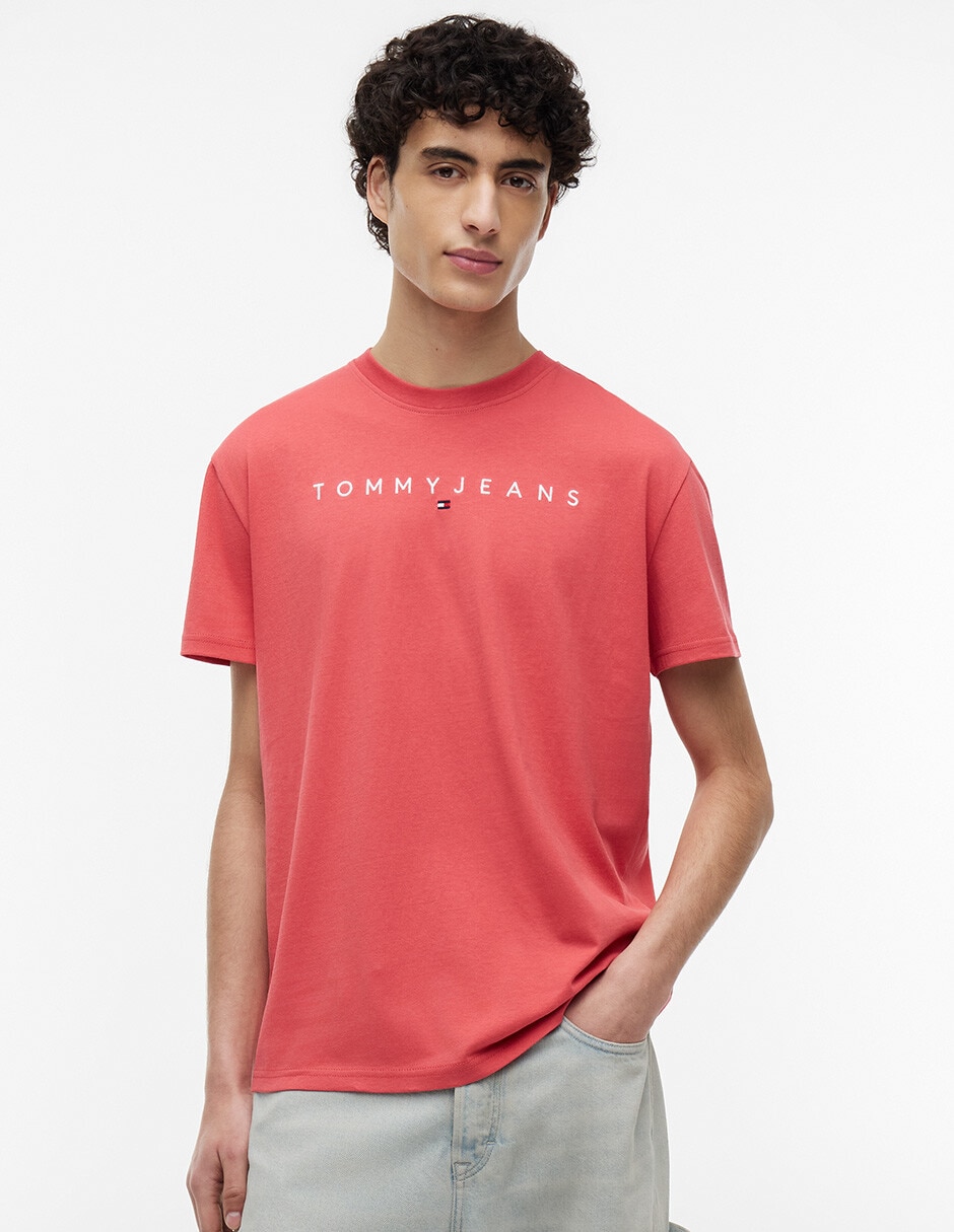 Playera linear cuello redondo para hombre Playera linear cuello redondo para hombre
