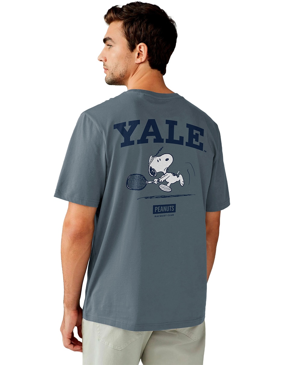 Playera tee bar yale peanuts cuello redondo para hombre