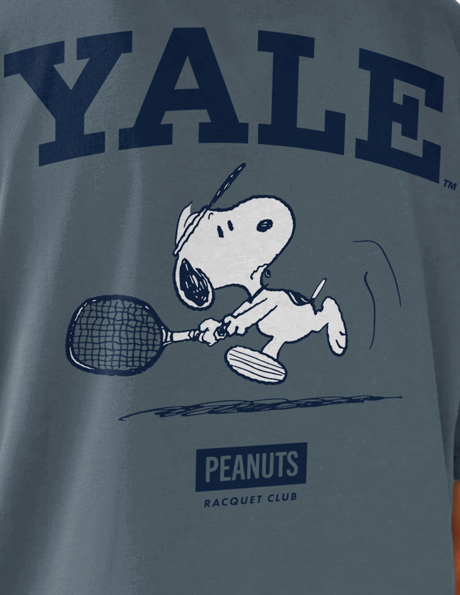 Playera tee bar yale peanuts cuello redondo para hombre