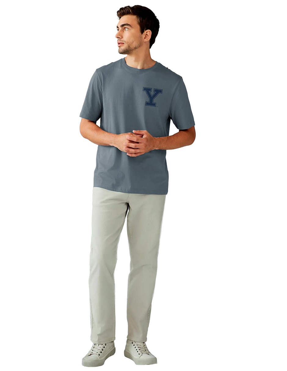 Playera tee bar yale peanuts cuello redondo para hombre