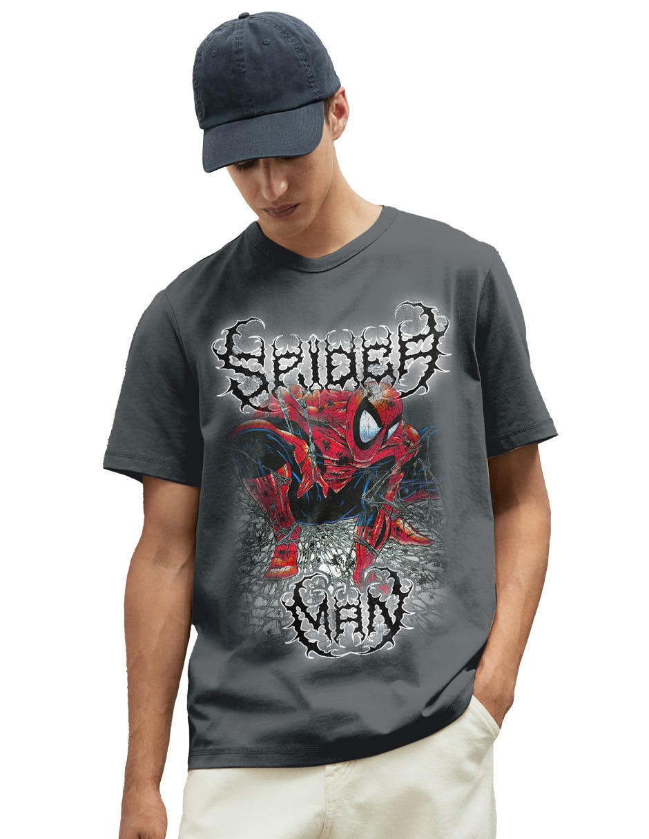 Playera spiderman cuello redondo para hombre 2