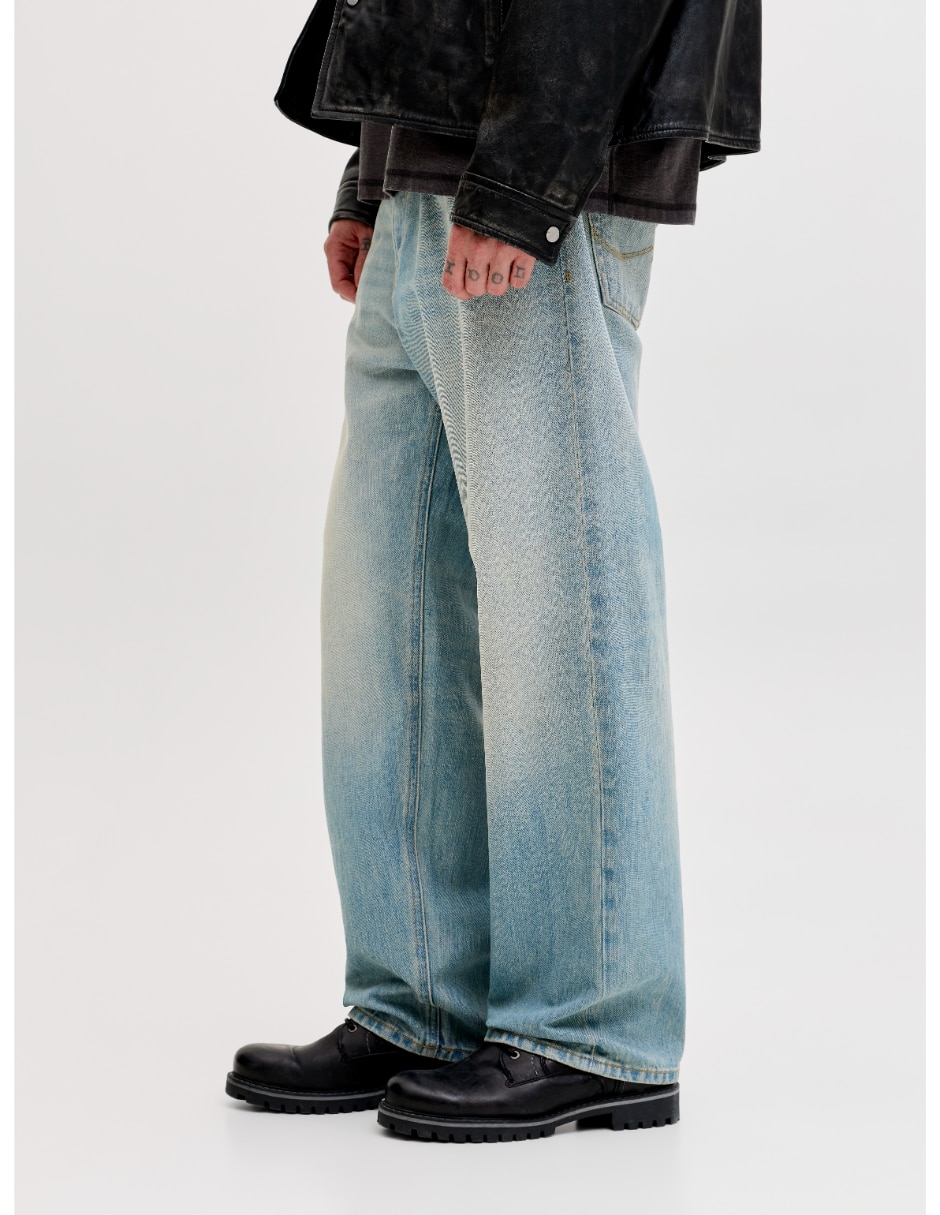 Jeans wide leg Jack & Jones lavado claro para hombre