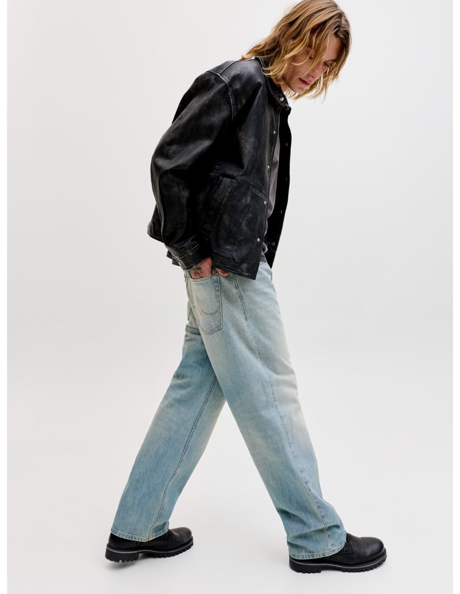 Jeans wide leg Jack & Jones lavado claro para hombre
