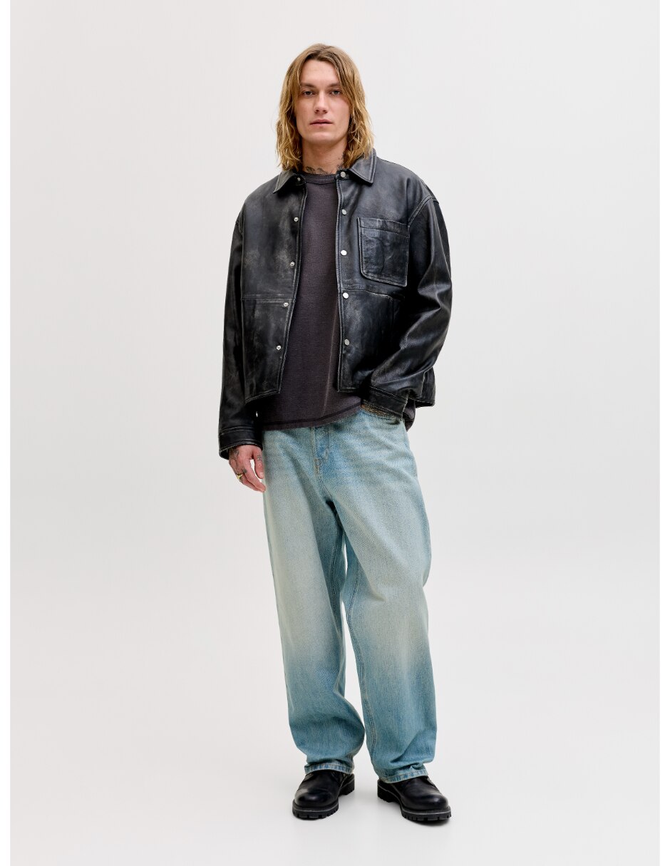 Jeans wide leg Jack & Jones lavado claro para hombre
