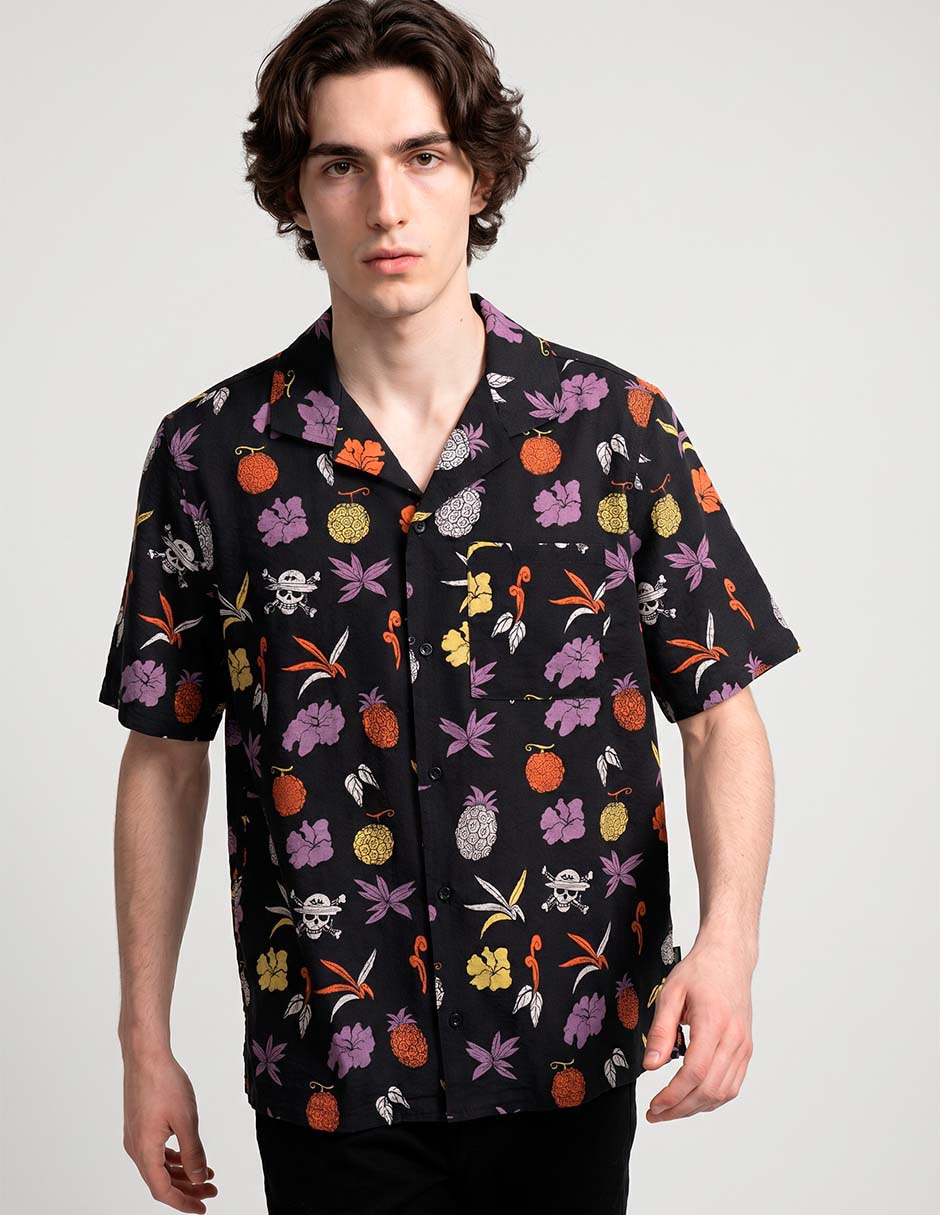 Camisa casual de algodón manga corta para hombre