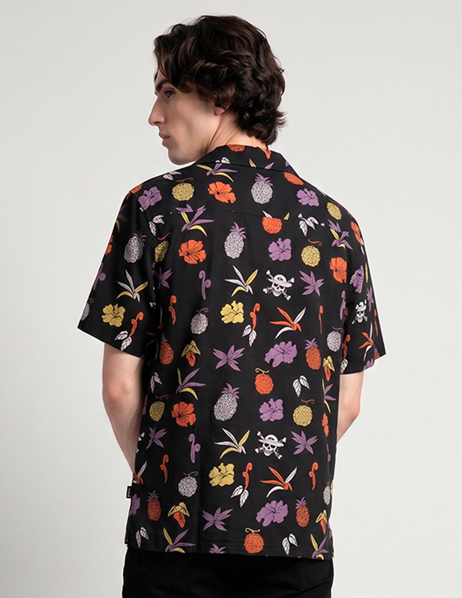 Camisa casual Quiksilver de algodón manga corta para hombre