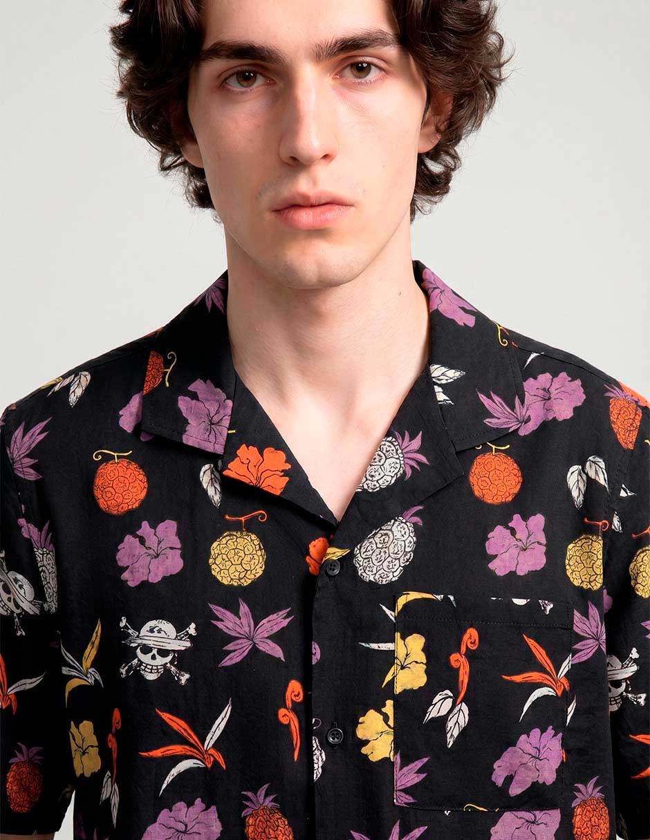 Camisa casual Quiksilver de algodón manga corta para hombre