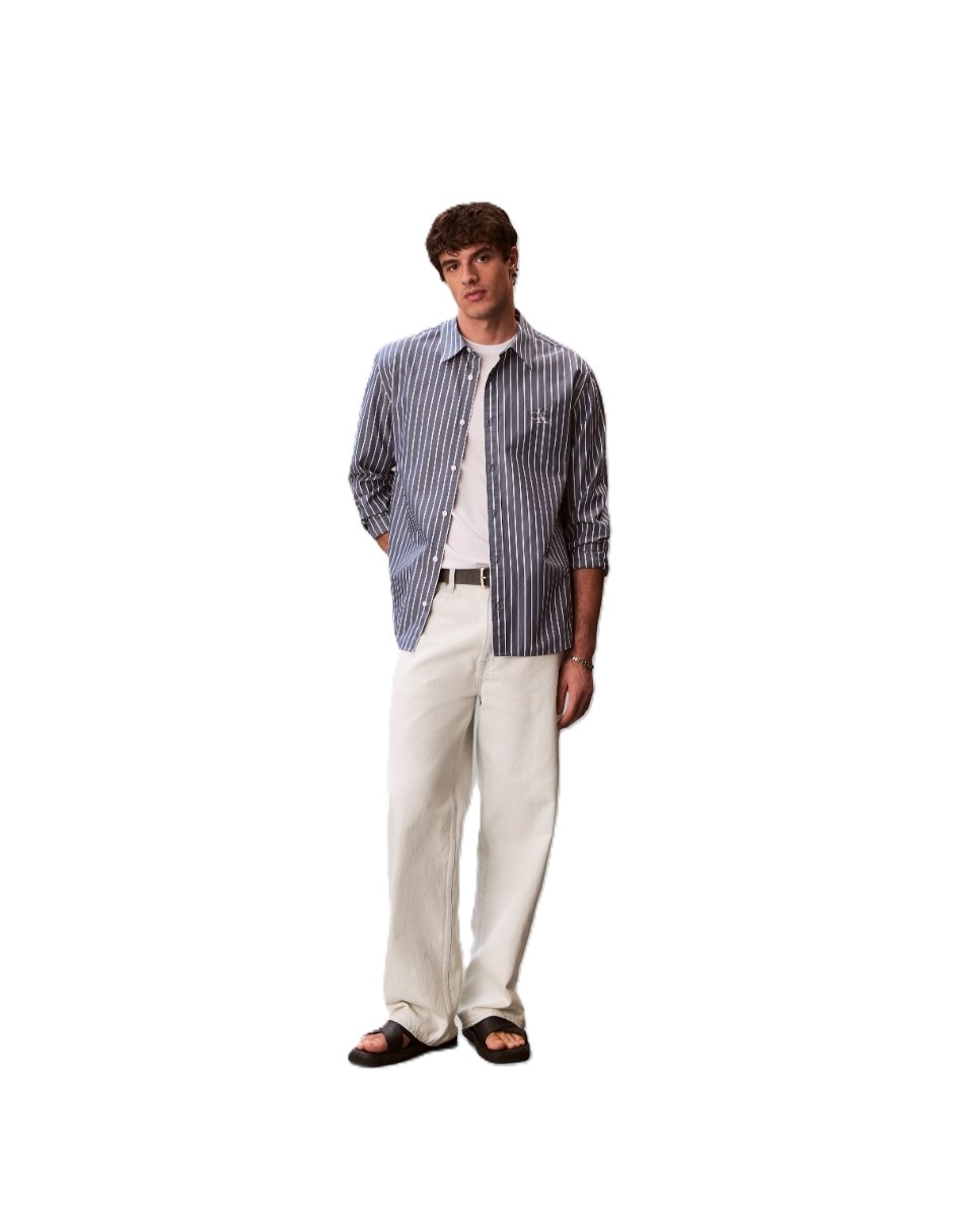 Camisa casual de algodón manga larga para hombre 6