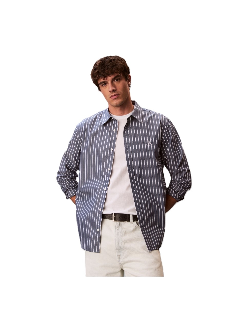 Camisa casual de algodón manga larga para hombre