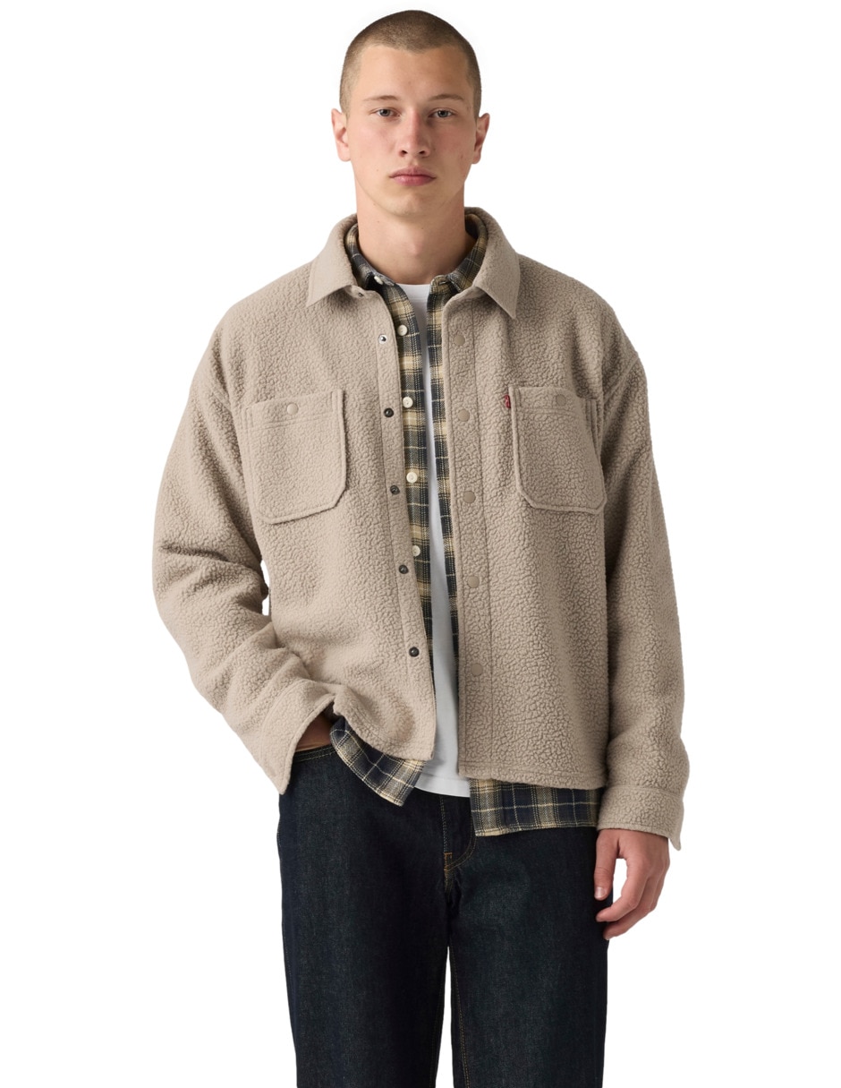 Sobrecamisa casual de algodón manga larga para hombre Sobrecamisa casual de algodón manga larga para hombre