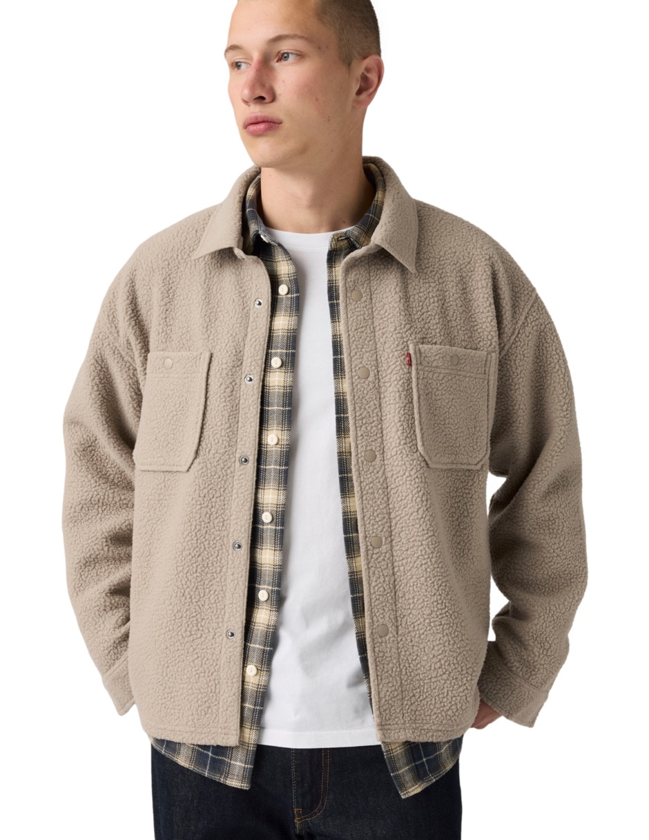 Sobrecamisa casual de algodón manga larga para hombre 3