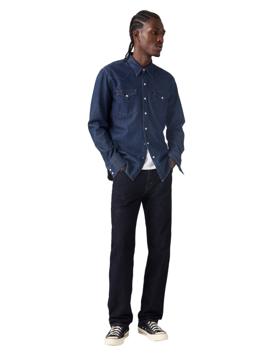 Jeans regular Levi's 505 lavado obscuro para hombre