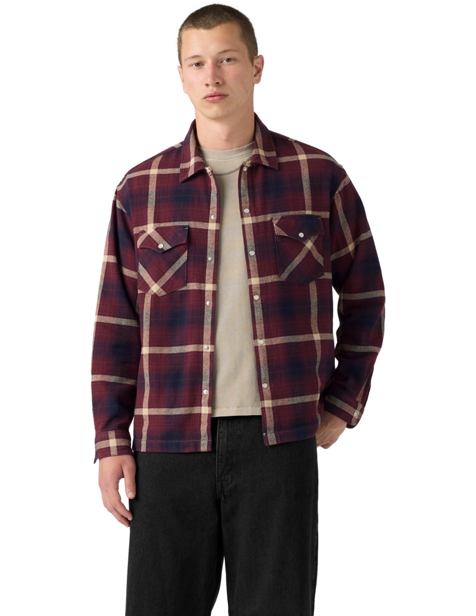 Sobrecamisa casual de algodón manga larga para hombre Sobrecamisa casual de algodón manga larga para hombre