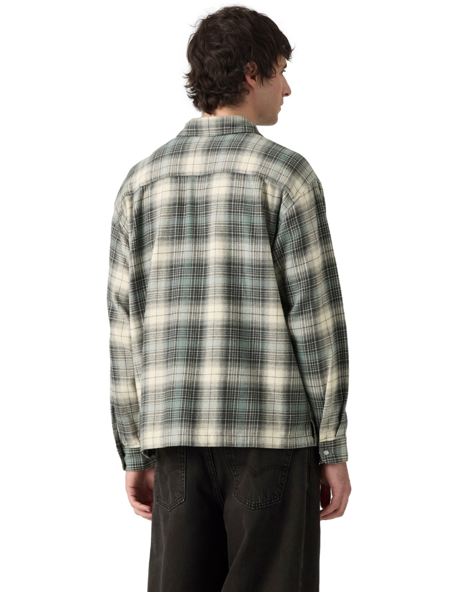 Sobrecamisa casual de algodón manga larga para hombre 2