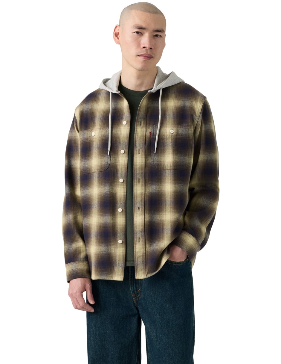 Camisa de algodón manga larga para hombre
