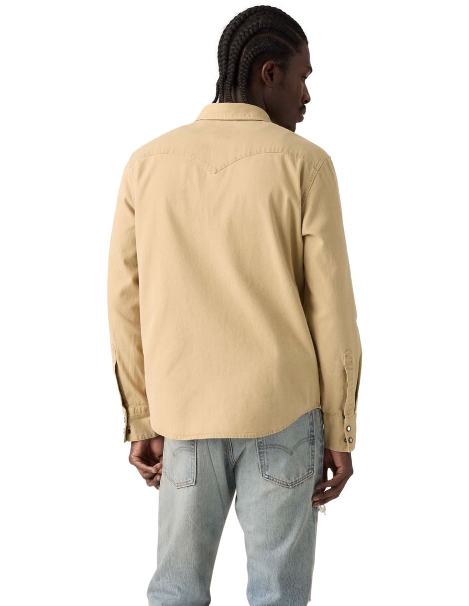 Camisa casual de algodón manga larga para hombre 4