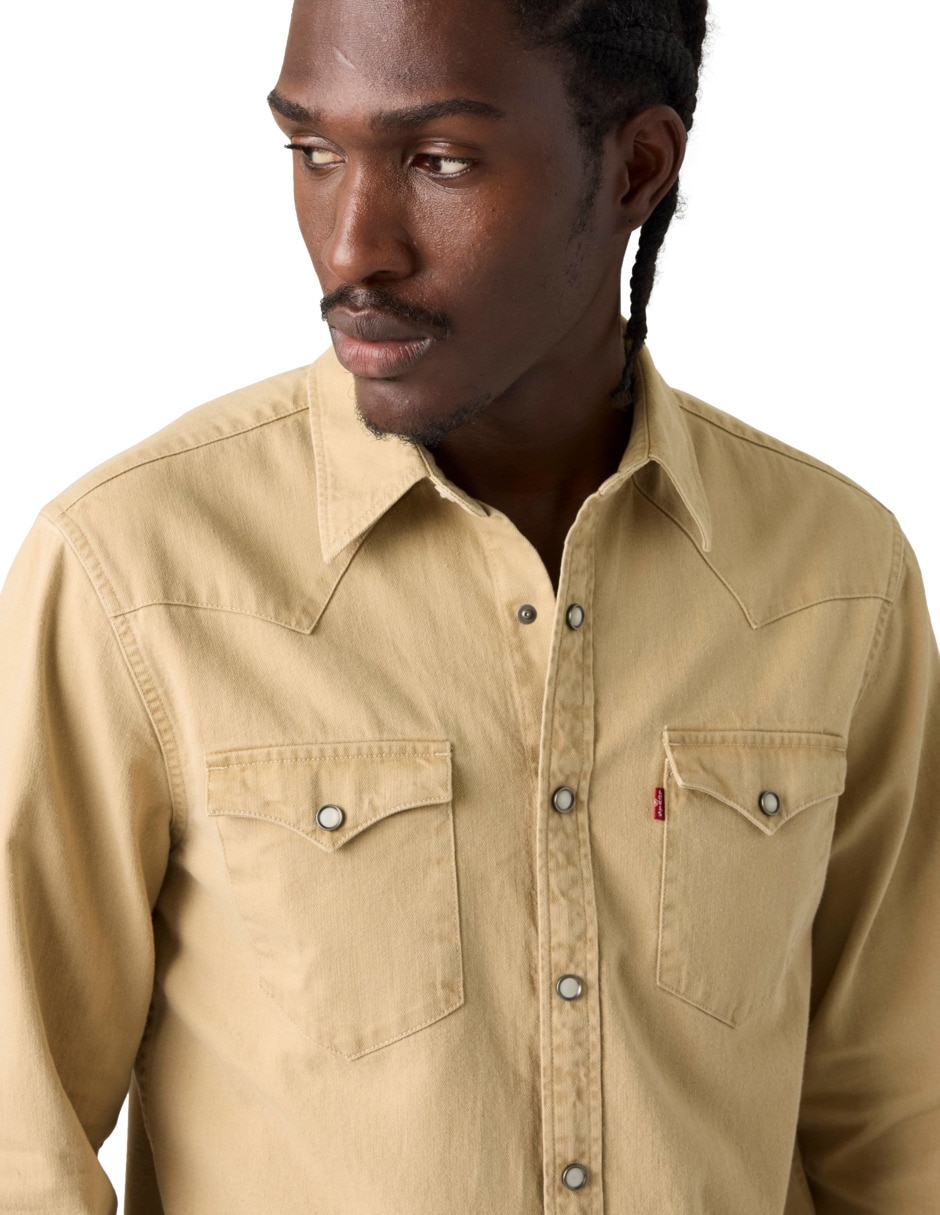 Camisa casual de algodón manga larga para hombre 2