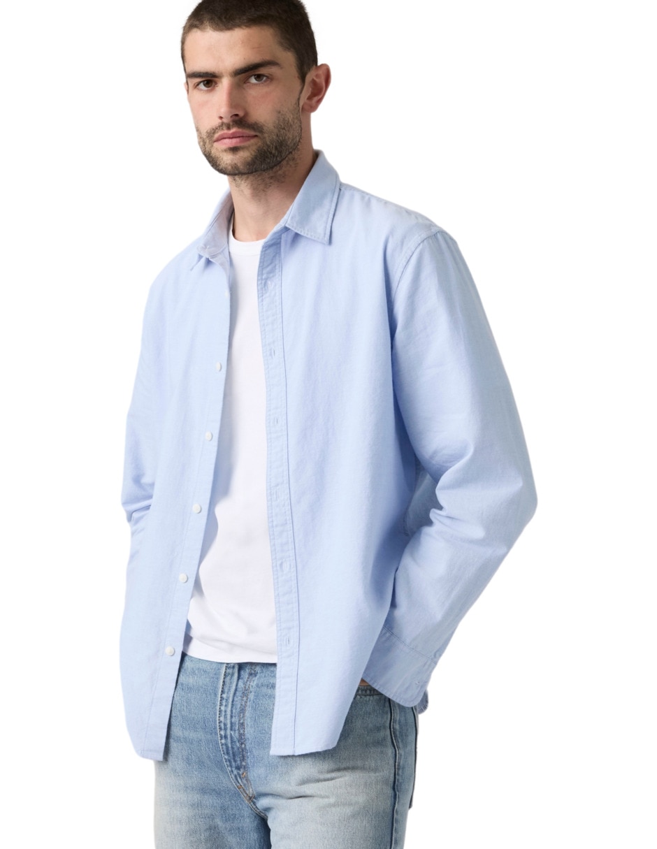 Camisa casual de algodón manga larga para hombre 3