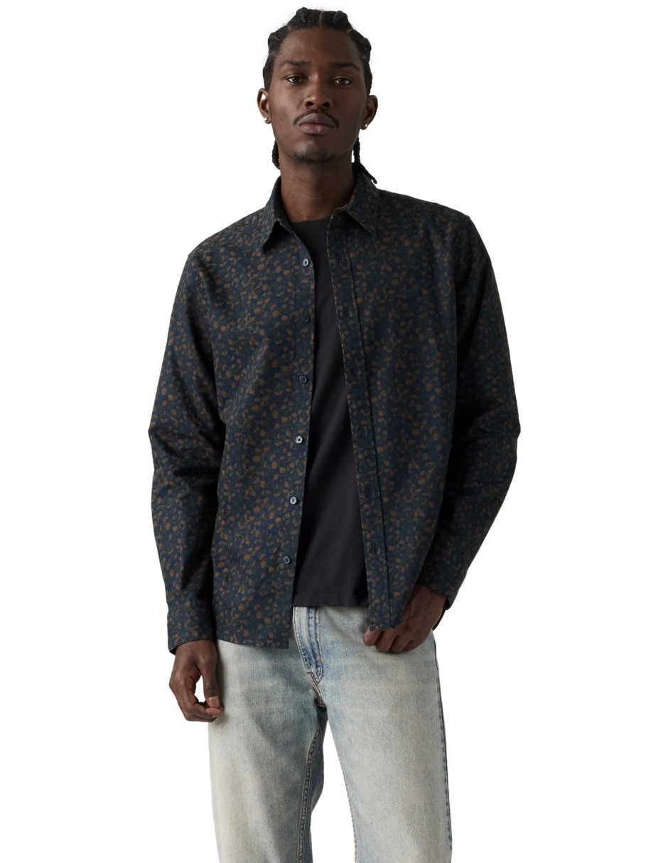 Sobrecamisa de algodón manga larga para hombre