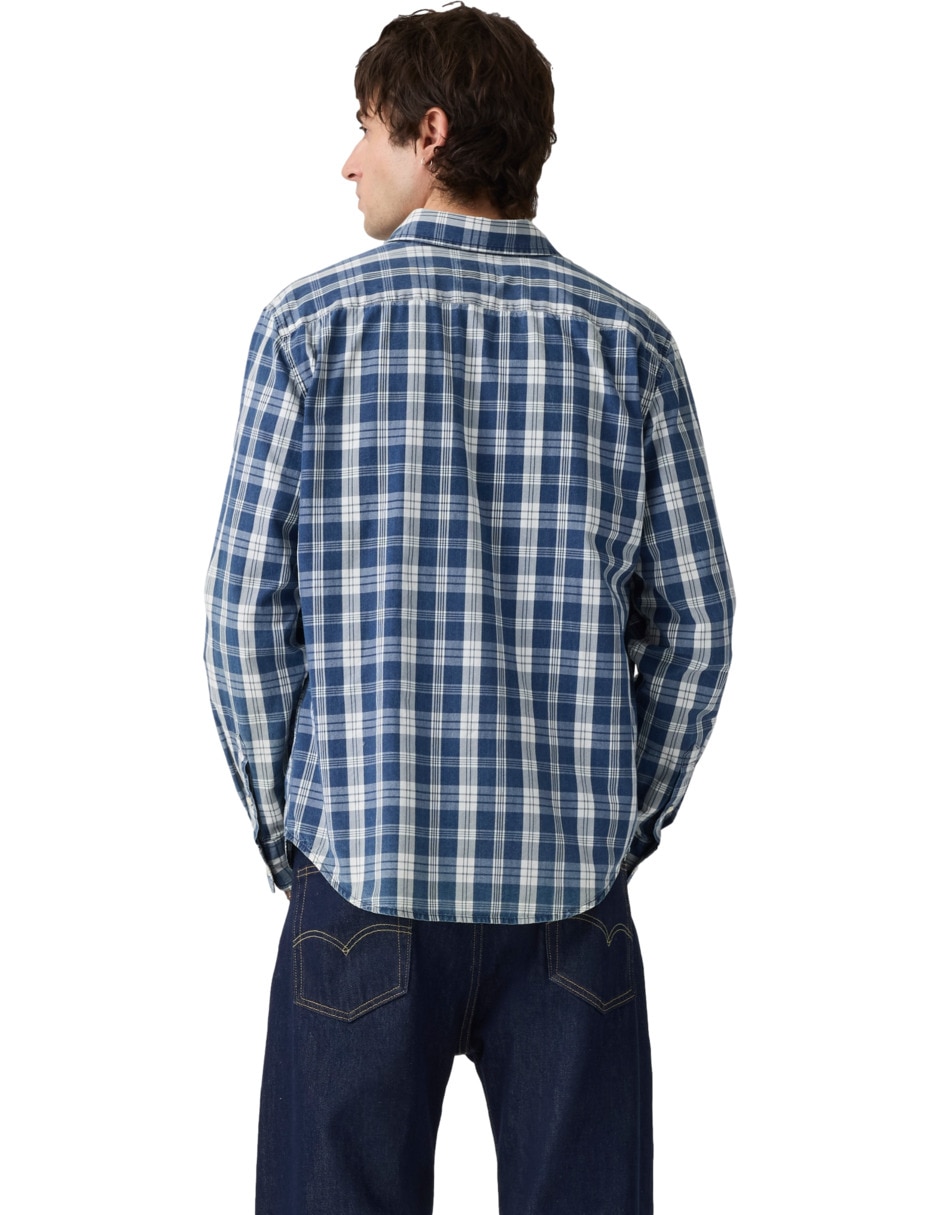 Camisa casual de algodón manga larga para hombre 4