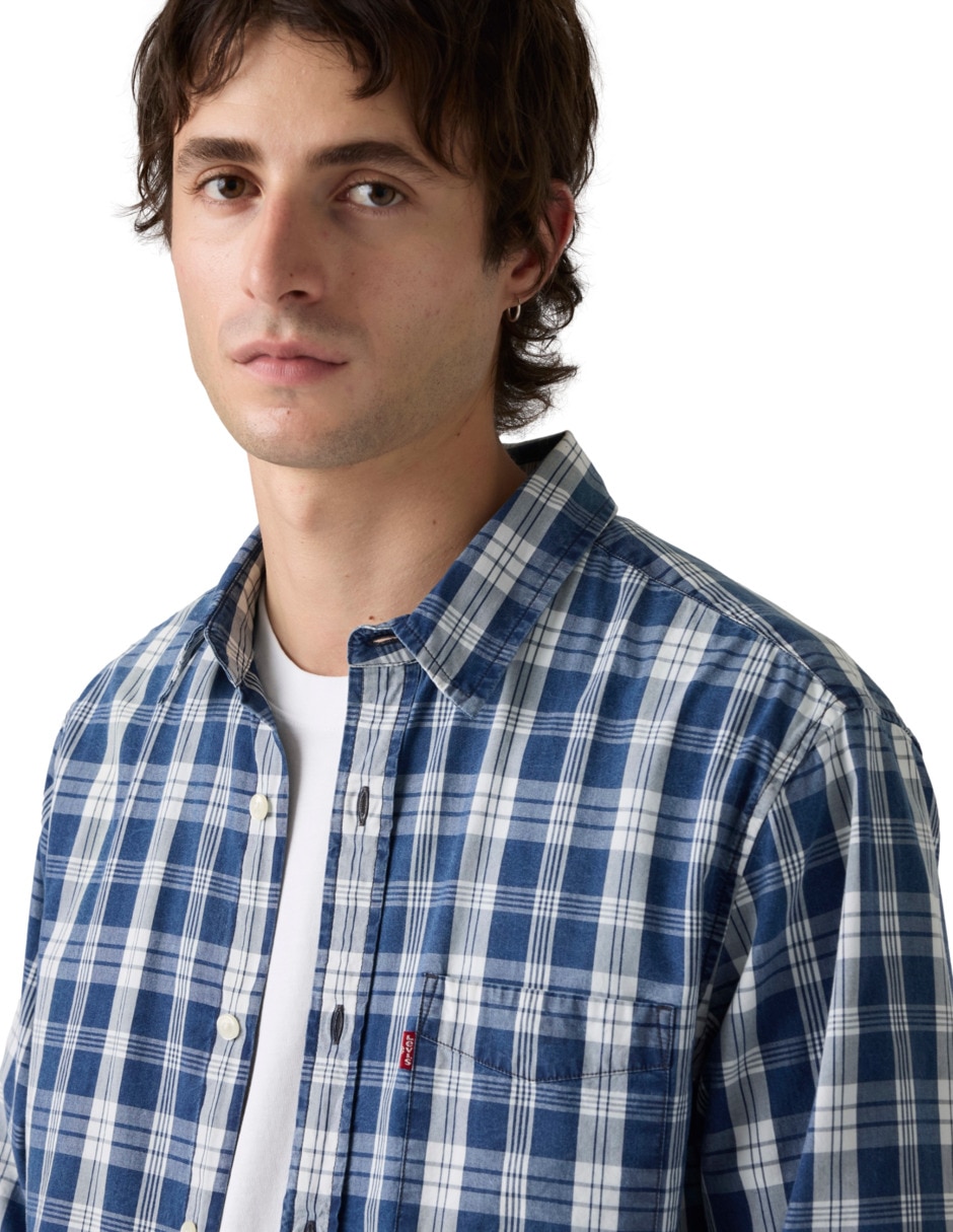 Camisa casual de algodón manga larga para hombre 2