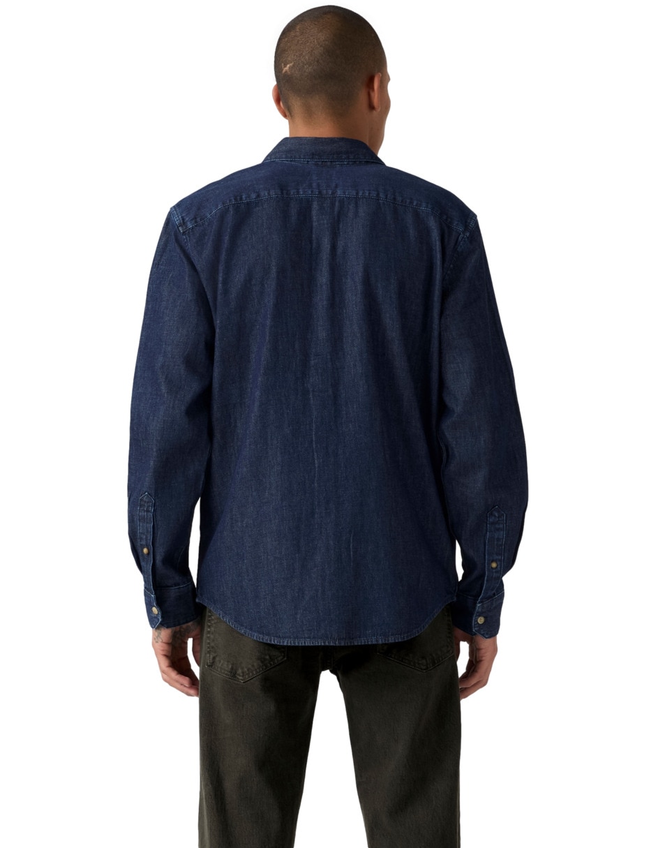 Camisa casual de algodón manga larga para hombre 4