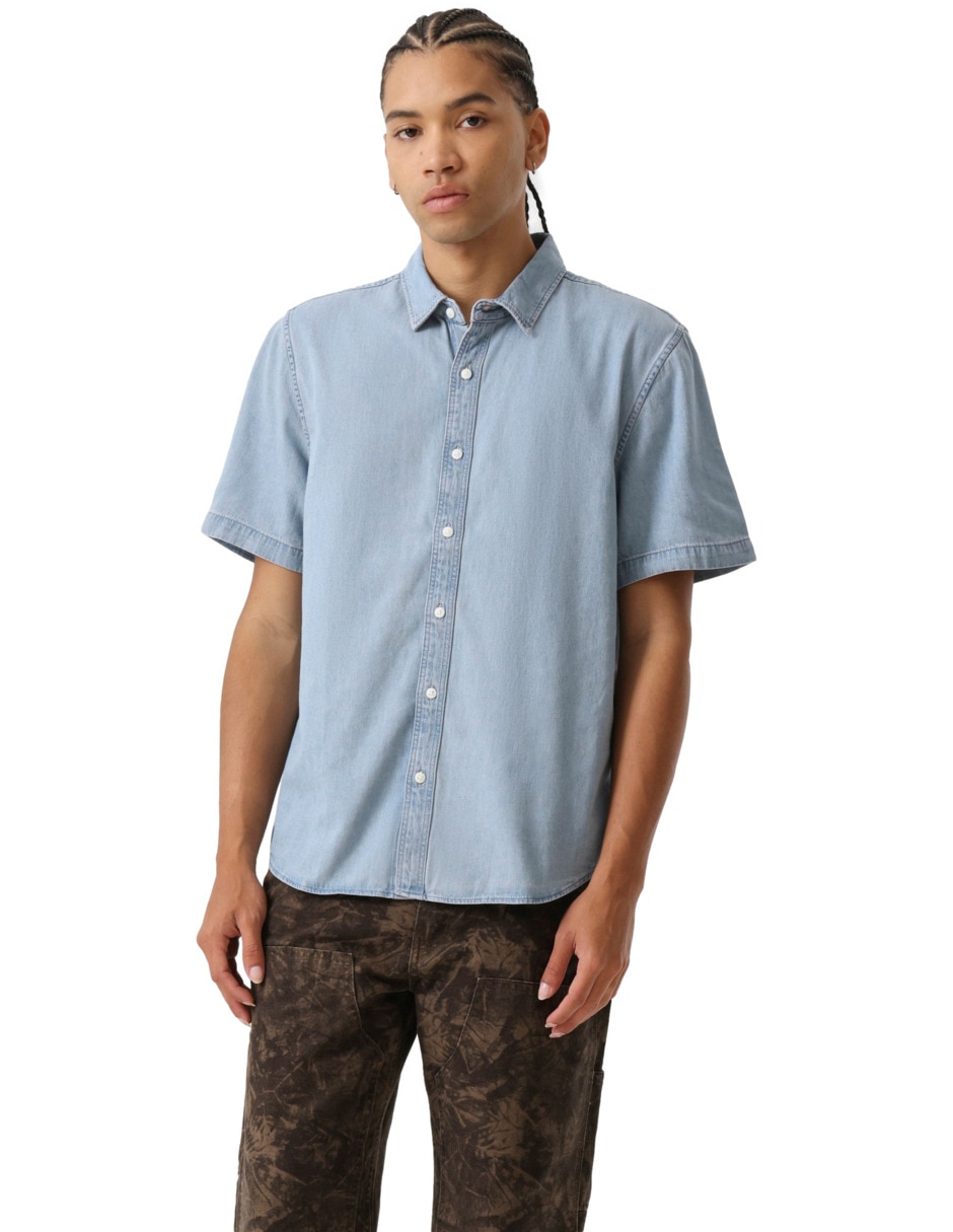 Camisa casual de algodón manga corta para hombre Camisa casual de algodón manga corta para hombre