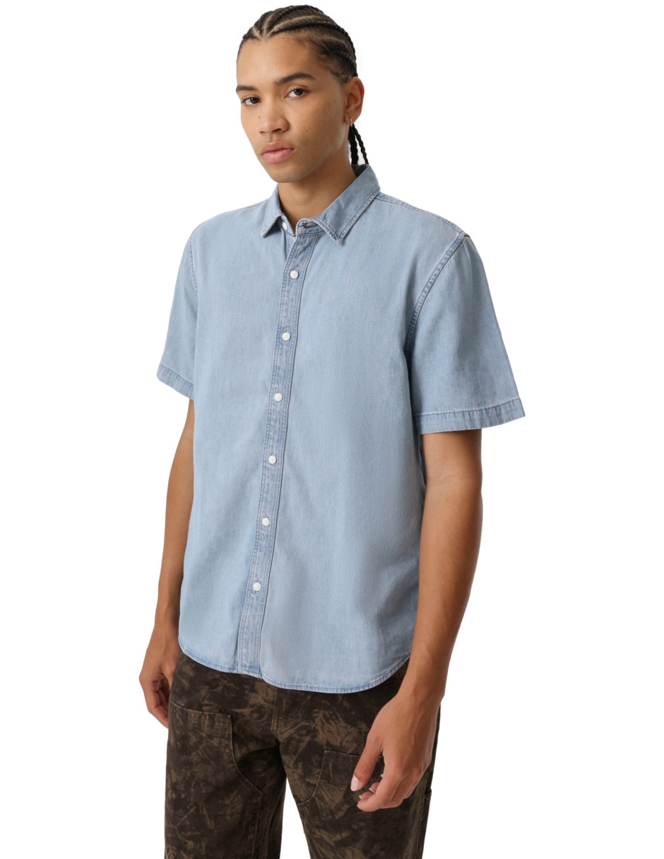Camisa casual de algodón manga corta para hombre 5