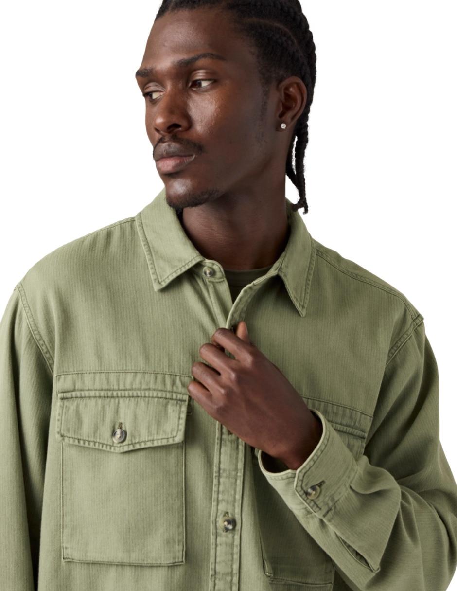 Camisa casual manga larga para hombre 4