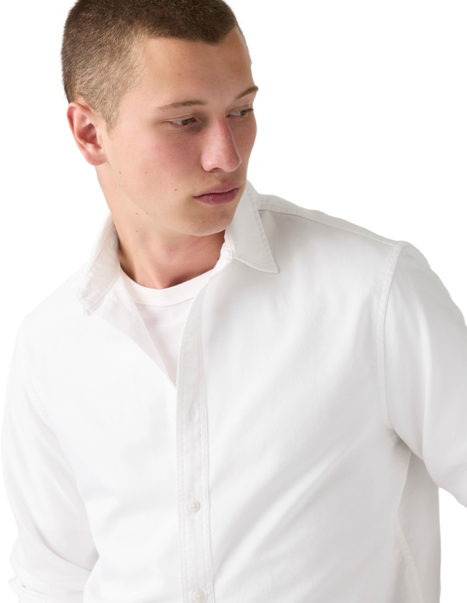 Camisa casual de algodón manga larga para hombre 4