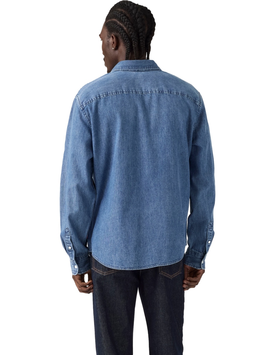 Camisa casual de algodón manga larga para hombre 2