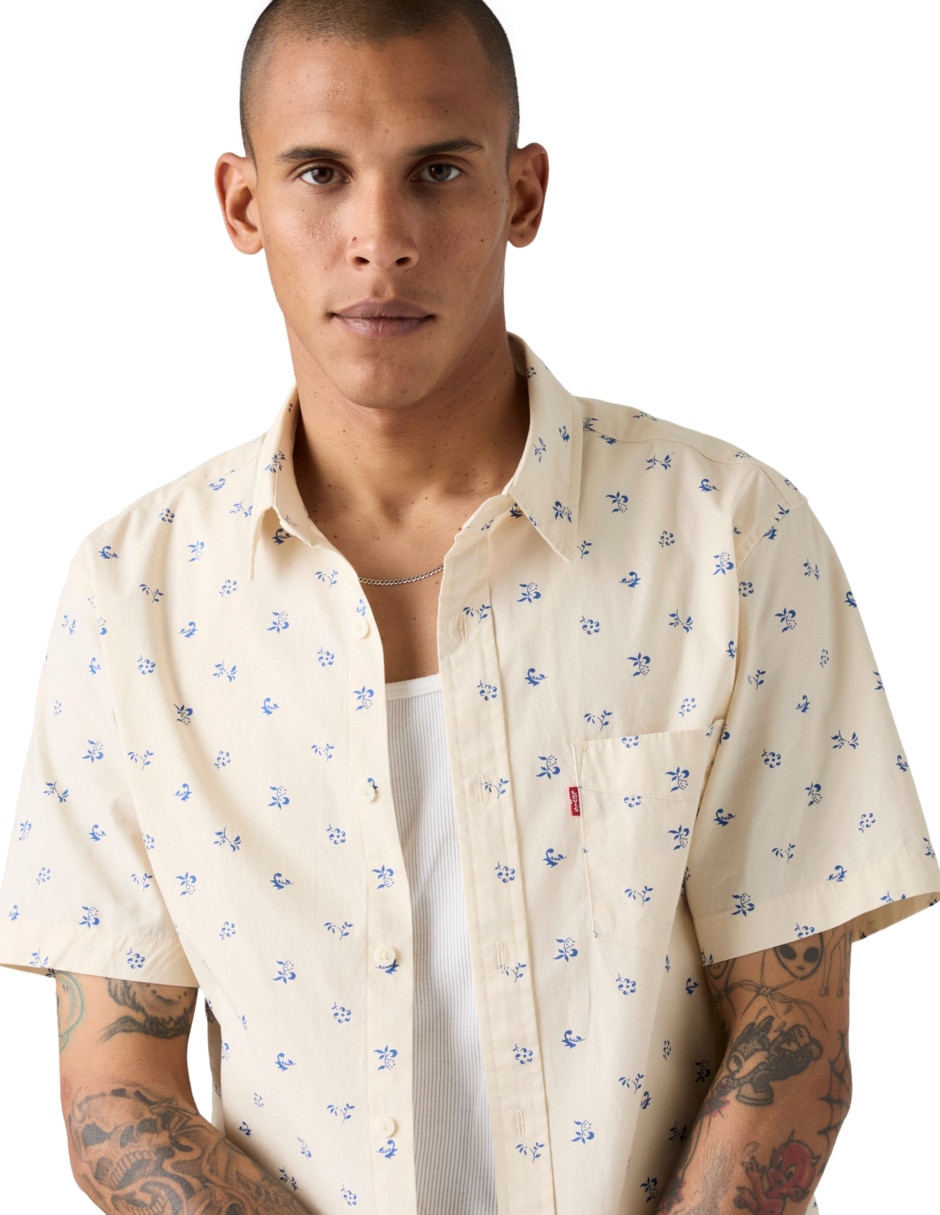 Camisa casual de algodón manga corta para hombre 4